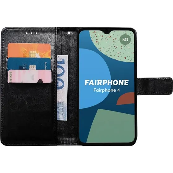 Fairphone 4 Wallet Cover - Sort med 3 kortlommer