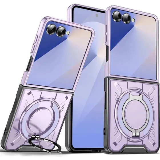 Magnetic Ring Case til Samsung Galaxy Z Flip 7 - Misty Purple