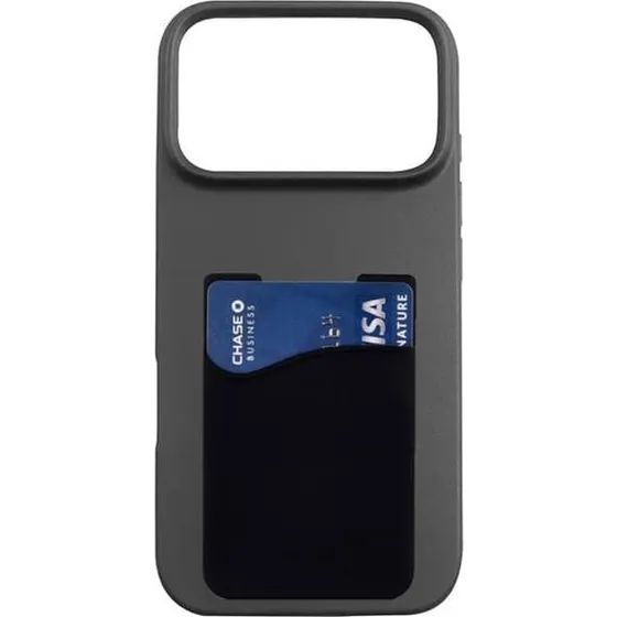 Silikonecover med kortholder til Apple iPhone 17 Pro Max - Sort