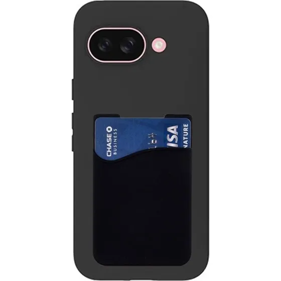 Silikonecover med kortholder til Google Pixel 9a - Sort