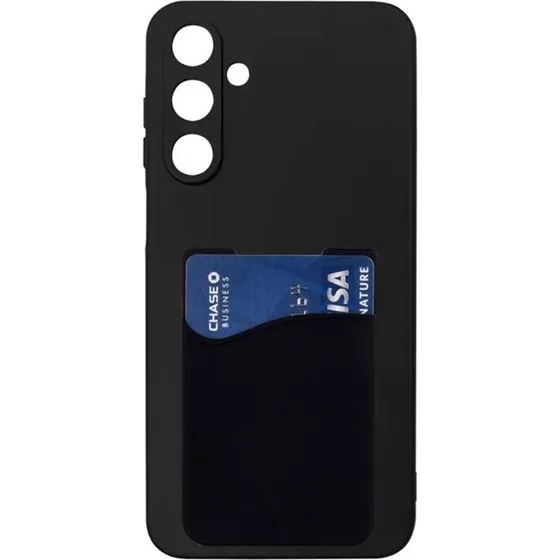 Silikonecover med kortholder til Samsung Galaxy A16 5G - Sort