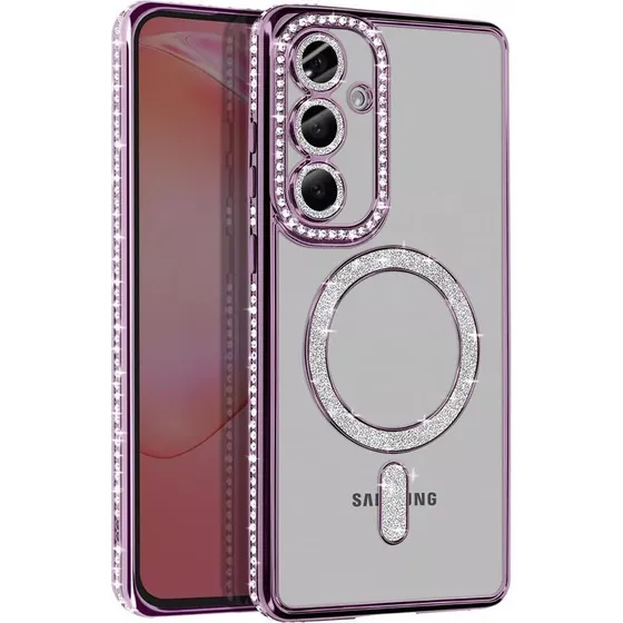 Diamond Bling MagSafe cover til Samsung Galaxy S24 Plus - Purple
