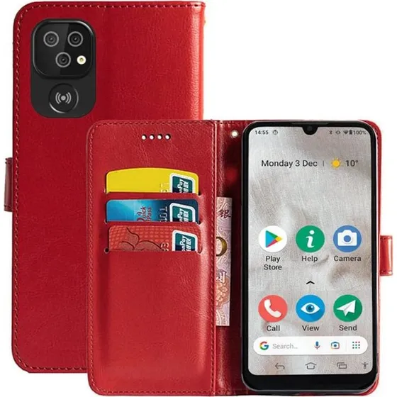 Wallet cover 3-kort til Doro 8100 - Rød