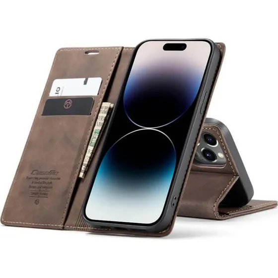 CaseMe 013 Walletcover til iPhone 14 Pro - Coffee