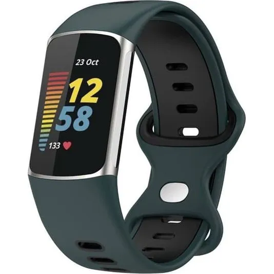 Twin Sport Armband til Fitbit Charge 5 - Olivengrøn/sort