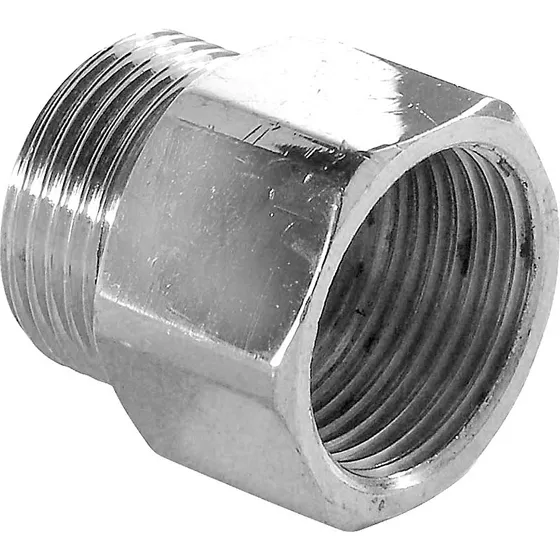 Spidsmuffe 3/4'' - 1/2'' i forkromet messing