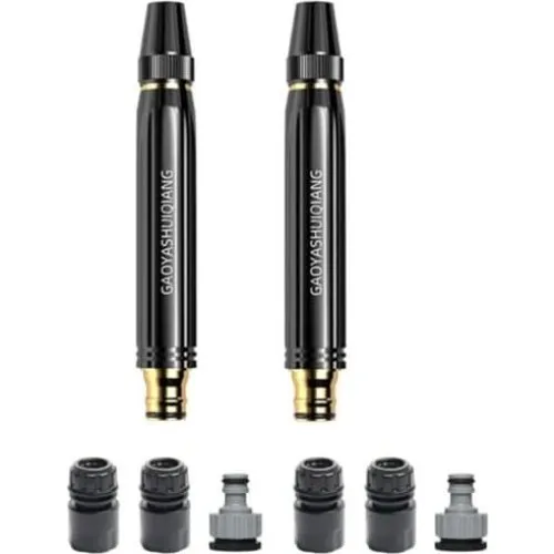 Højtryks vandpistol med aluminiumsdyser - 2 stk + 6 adaptere