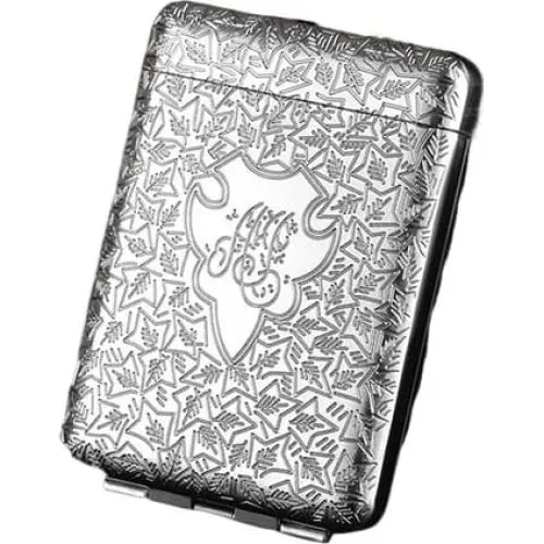Metal Cigaretetui med Tre-Fold Flip Top - Silver - 16 King Size