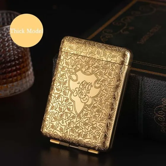 Metal Cigaretetui i Gold - Holder 16 King Size Cigaretter