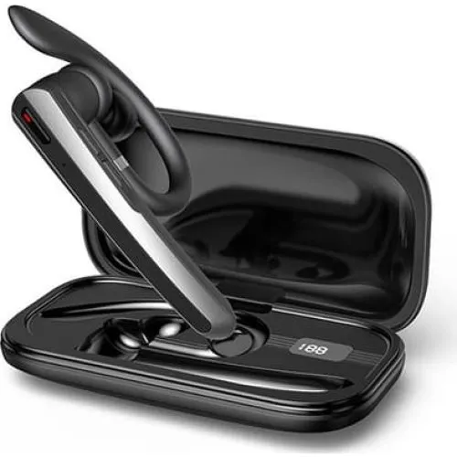 ENC Bluetooth Headset - Sort med 360° roterende ørekrog