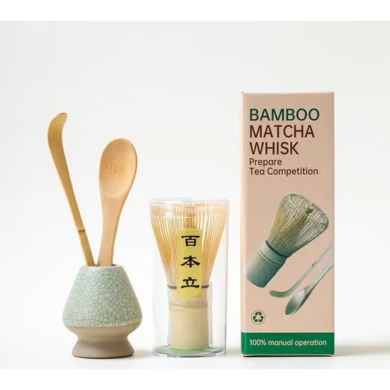 Matcha Whisk Sæt CT Lille Sæt 4 stk. Lysegrøn Keramik