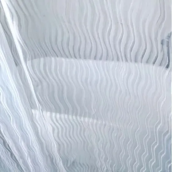 Vandbølge 3D Bruseforhæng 180x180cm - Gennemsigtig PEVA