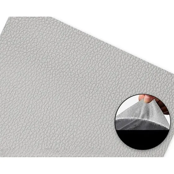 PU Læder Selvklæbende Reparationslap - 35x137cm - Grey