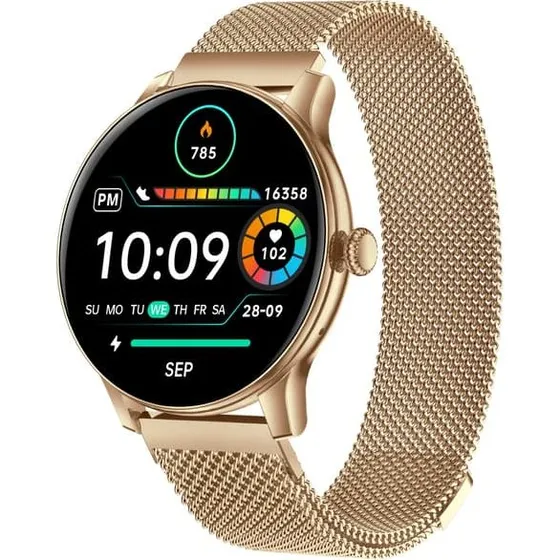Smartwatch med Bluetooth-opkald og sundhedsovervågning - Gold