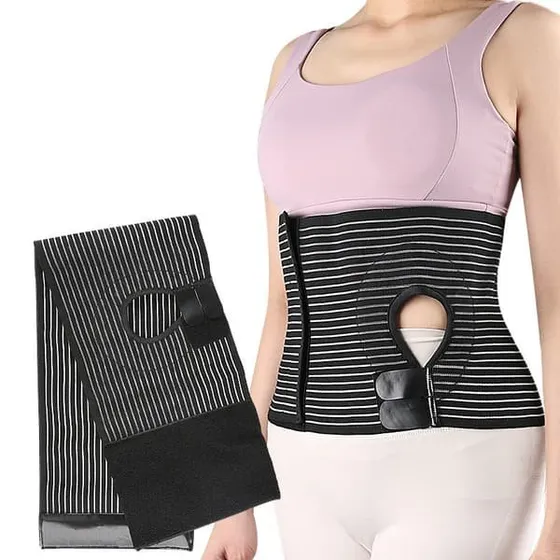 Justerbart stomistøttebælte - Elastisk abdominal støtte, str. M
