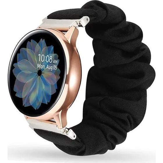 Universal Scrunchie Smartwatch Armbånd til Samsung/Huawei - Sort 22mm