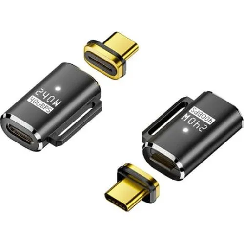 Magnetisk USB-C Adapter: USB-C Hun til Han, 240W, 40 Gbps