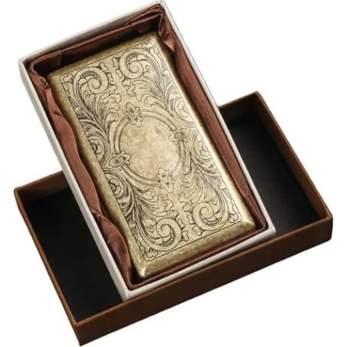 Vintage Bronze Blomsterpræget Cigaretetui - 20 Slanke eller 12 Almindelige