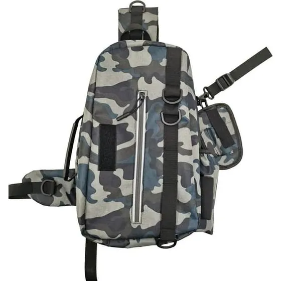 Multifunktionel vandtæt fisketaske - Grey Camouflage