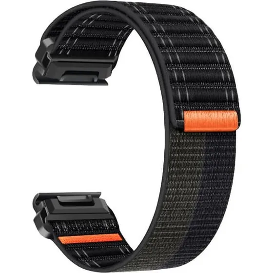 Nylon urrem til Garmin Fenix 8/Epix/935/965 - Black+Grey 22 mm
