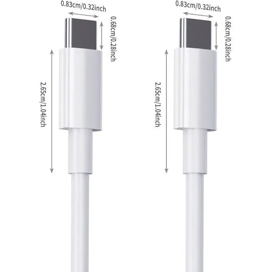 3m USB C til USB C-kabel, 60W hurtigoplader