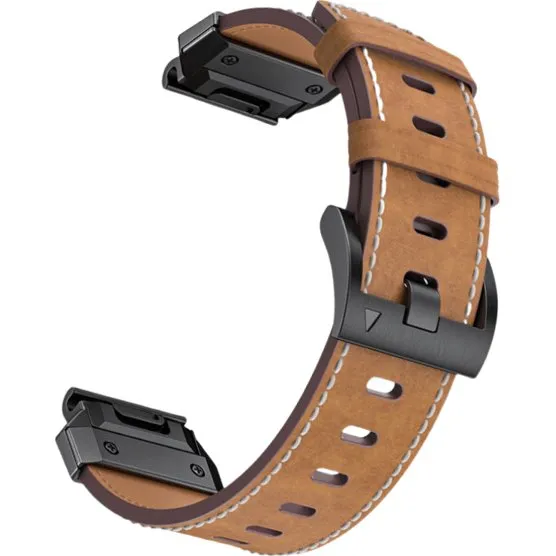 Garmin Læderurrem - Brun 26 mm til Fenix 8/7/6/5 & 965