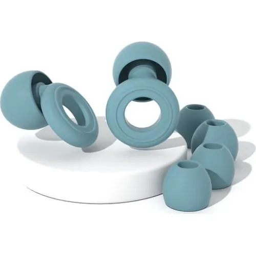 Støjreducerende ørepropper med etui, Grey+Blue