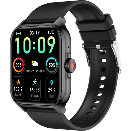 Smartwatch med puls, blodtryk og iltmætning - Black