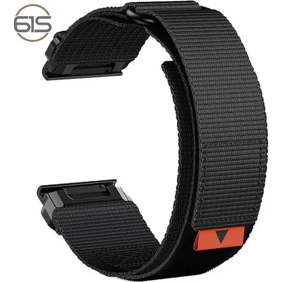 26 mm Nylon Urrem til Garmin Fenix 8/7X Pro/5X/6X - Black