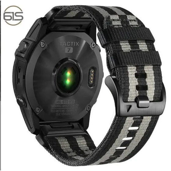Garmin Nylonrem til Fenix 5X/6X/7X Tactix Pro - Black/Light Gray 22mm