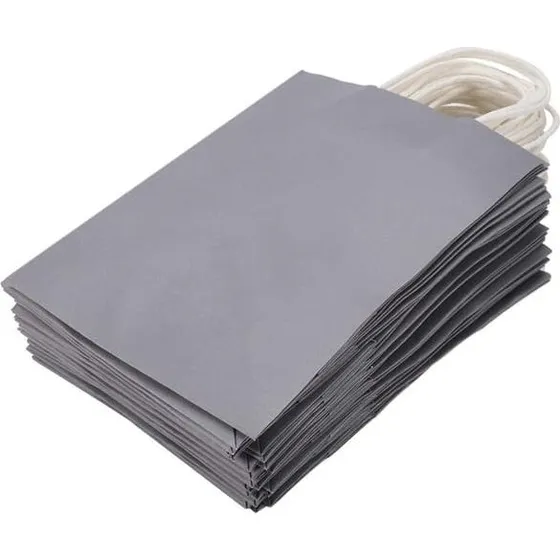 Papirposer gaveposer med håndtag, Grey, 10-pak