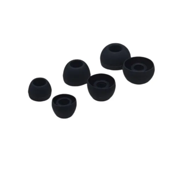 Silikone Ørepropper til Høretelefoner (4,5-6 mm) - 15 par, Sort