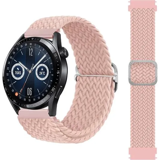 Nylon urrem til Huawei, Xiaomi, Garmin & Samsung - 22mm Pink