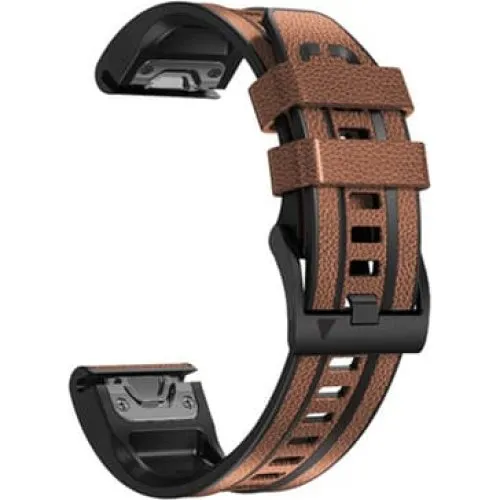 Garmin Læderrem til Fenix 7 Pro/7X - Brun 22 mm
