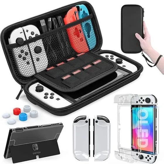 Nintendo Switch OLED-kompatibelt etui med tilbehørssæt