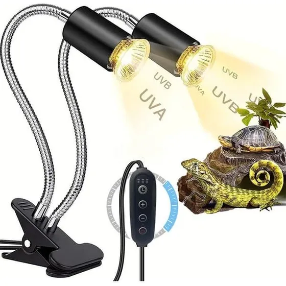 Dobbelt varmelampe til terrarium med UVA til krybdyr