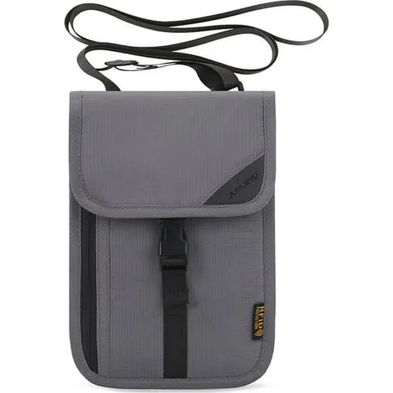 RFID-neck-pung rejsepasholder - Dark Grey