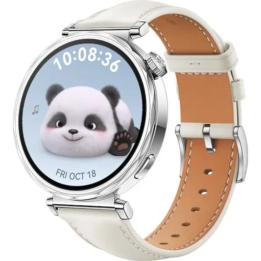 Urrem i læder til Huawei Watch GT5 41mm - White/Silver