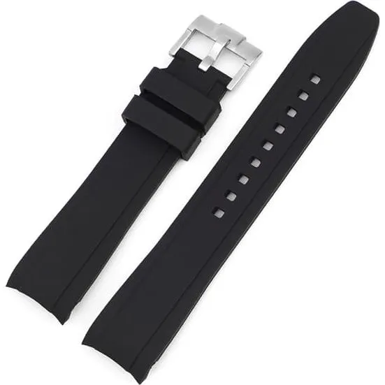 Silikone urrem til Omega Swatch & Rolex Submariner, 20 mm, Sort