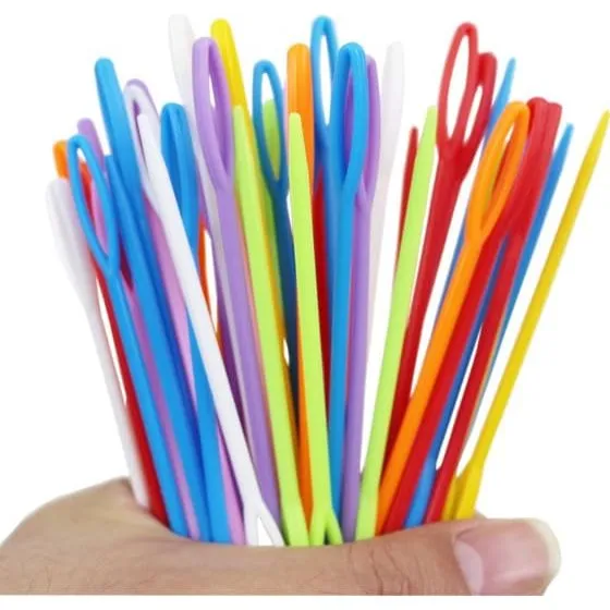 Stumpe plastiknåle, 50 stk. L, flerfarvet