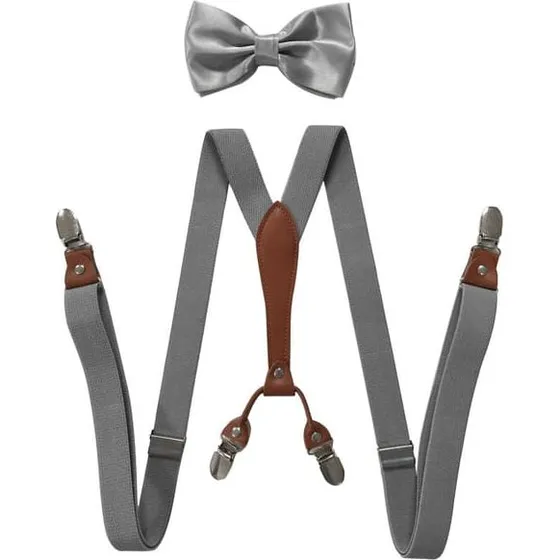 4-clips elastiske seler Dark Grey - 2,5 cm
