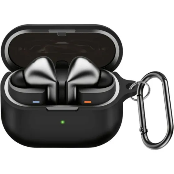 Samsung Galaxy Buds3/Pro Silikoneetui med karabinhage - Black