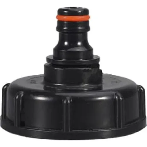 Vandhaneadapter til IBC tank 1/2 inch - Sort PP