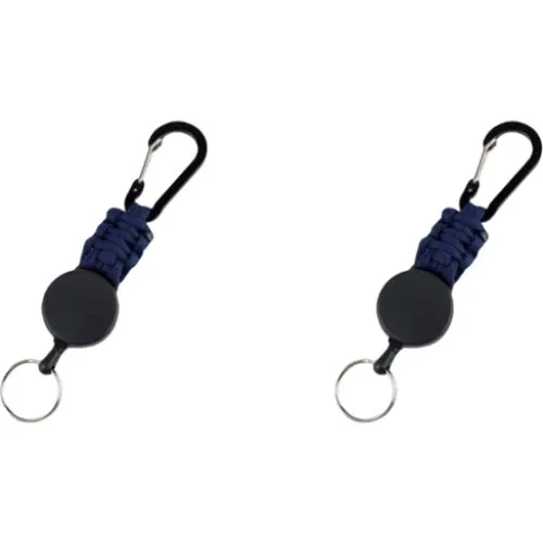 Udtrækkelig nøglering med bælteklips, 2-pak, Navy Blue