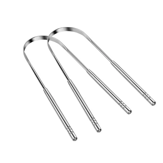 U-formet tungeskraber i rustfrit stål, 2-pack