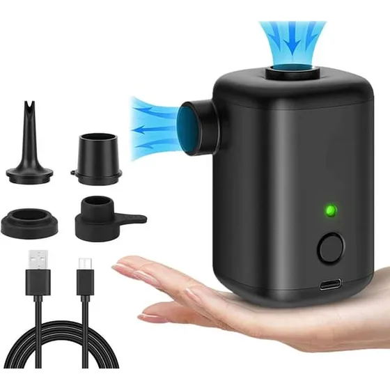 Bærbar og genopladelig luftpumpe Black - 4000 Pa