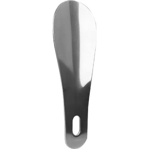 Langt metal skohorn Silver 10 cm i rustfrit stål