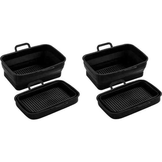 Ninja Sammenklappelig Silikoneskål til Air Fryer (2-pak) - Sort