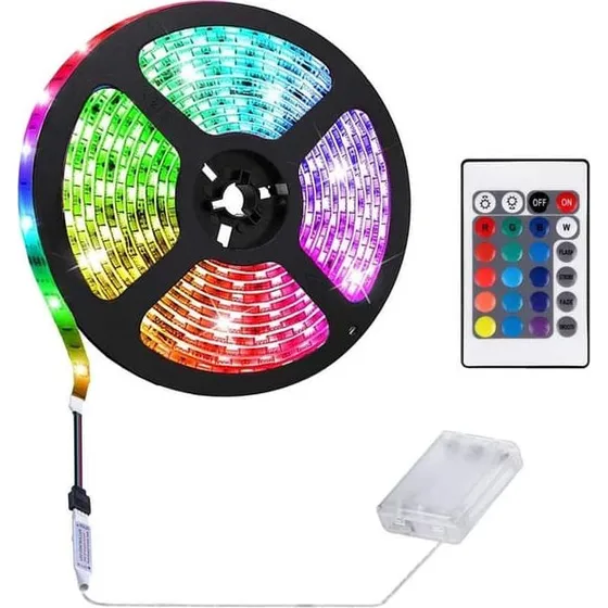 LED RGB Lysliste 2 m - IP65 vandtæt med fjernbetjening