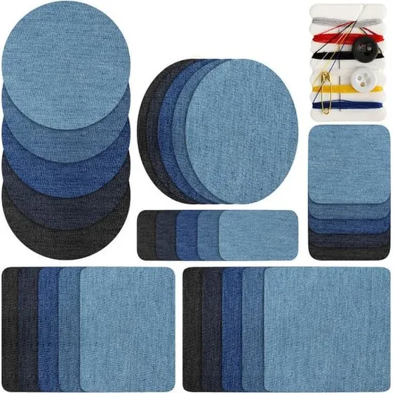 DenimBlue Stryge reparationsplastre til jeans, 30 stk.